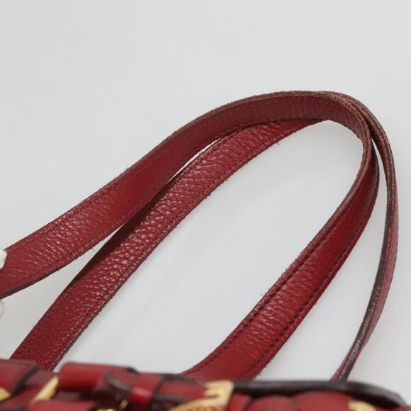 PRADA Tote Bag Leather Red Gold - Picture 8 of 12